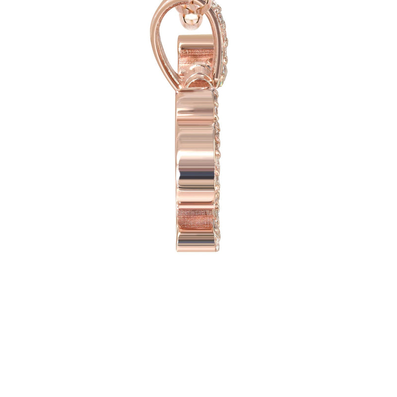 14K Rose Gold  Full Diamond Name Plate Necklace | Style #116