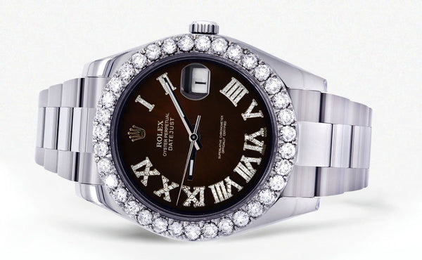 Rolex Datejust II Watch | 41 MM | Custom Black Chocolate Dial | Oyster Band