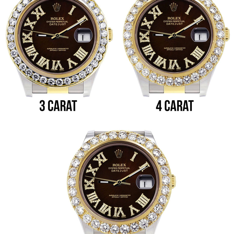 Rolex Datejust II Watch | 41 MM | 18K Yellow Gold & Stainless Steel | Custom Chocolate Roman Dial | Oyster Band