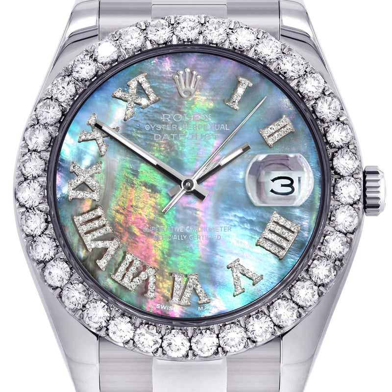 Rolex Datejust II Watch | 41 MM | Custom Abalone Mother Of Pearl Dial | Oyster Band