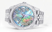 Diamond Iced Out Rolex Datejust 41 | 25 Carats Of Diamonds | Abalone Mother Of Pearl Dial | Two Row | Jubilee Band
