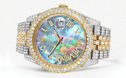 Diamond Iced Out Rolex Datejust 41 | 25 Carats Of Diamonds | Abalone Mother of Pearl Dial | Two Tone | Two Row | Jubilee Band