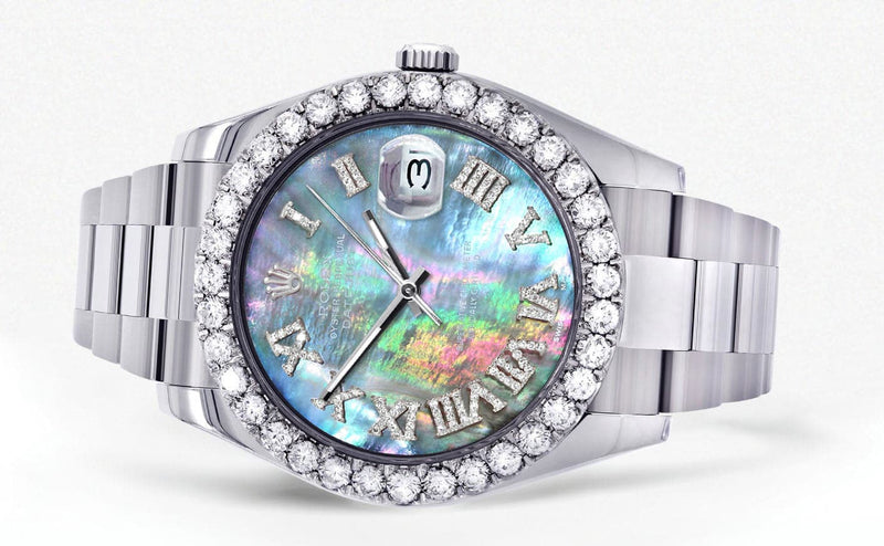 Rolex Datejust II Watch | 41 MM | Custom Abalone Mother Of Pearl Dial | Oyster Band