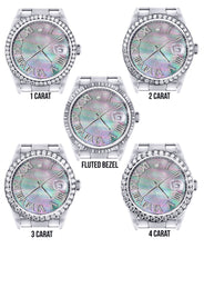 Diamond Mens Rolex Datejust Watch 16200 | 36Mm | Dark Mother Of Pearl Dial | Roman Numeral | Oyster Band