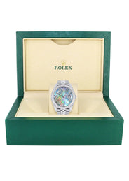 Diamond Iced Out Rolex Datejust 41 | 25 Carats Of Diamonds | Abalone Mother Of Pearl Dial | Two Row | Jubilee Band