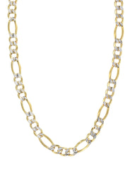 Gold Chain - Mens Diamond Cut Semi Solid Figaro Chain 10K/14K Gold