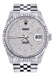 Mens Rolex Datejust Watch 16200 | Fluted Bezel | 36Mm | Diamond Dial | Jubilee Band