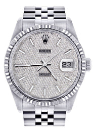 Womens Rolex Datejust Watch 16200 | Fluted Bezel | 36Mm | Diamond Dial | Fluted Bezel | Jubilee Band