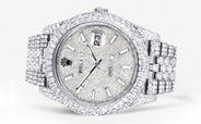 Womens Diamond Iced Out Rolex Datejust 41 | 25 Carats Of Diamonds | Custom Diamond Dial | Two Row | Jubilee Band