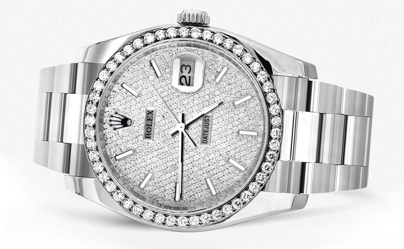116200 | Rolex Datejust Watch | 36Mm | Full Diamond Dial | Oyster Band