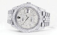 Diamond Iced Out Rolex Datejust 41 | 25 Carats Of Diamonds | Custom Diamond Dial | Two Row | Jubilee Band