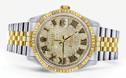 Womens Rolex Datejust Watch | 16233 | 36Mm | Diamond Gold Roman Numeral | Fluted Bezel | Jubilee Band