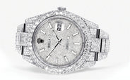 Diamond Iced Out Rolex Datejust 41 | 25 Carats Of Diamonds | Custom Diamond Dial | Two Row | Oyster Band