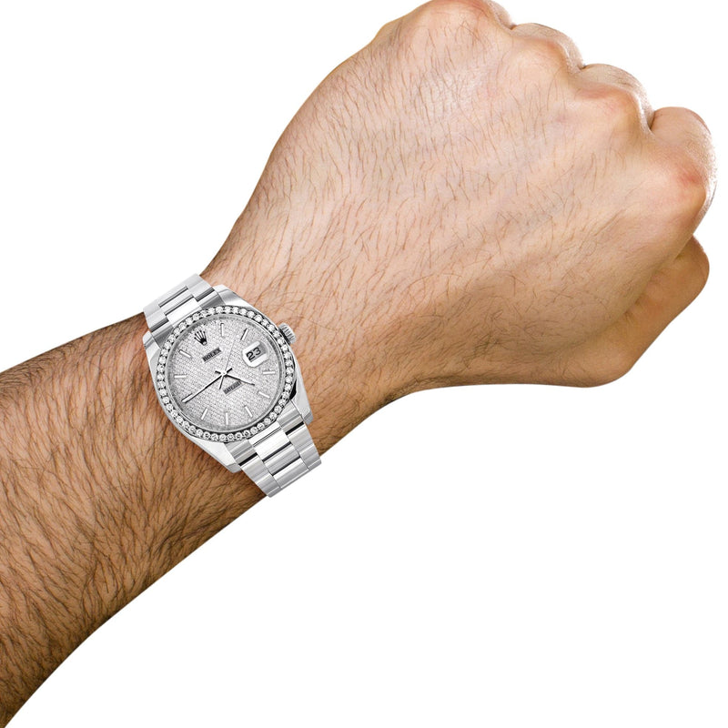 116200 | Rolex Datejust Watch | 36Mm | Full Diamond Dial | Oyster Band