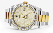 116233 | Diamond Gold Rolex Watch For Men | 36MM | Diamond Dial | Oyster Band