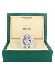 Womens Diamond Iced Out Rolex Datejust 41 | 25 Carats Of Diamonds | Custom Roman Numeral Diamond Dial | Two Row | Jubilee Band
