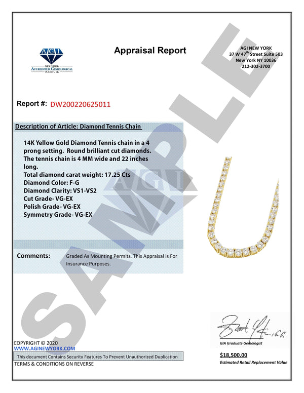 Mens Blue Diamond Gold Tennis Chain