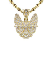 10K Yellow Gold Dog With Glasses Necklace | Appx. 15.8 Grams