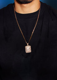Mens Gold Plated Rope Chain & Dog Tag Pendant | Appx. 21.5 Grams