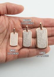 Men's VVS Lab Diamond Customizable Rose Gold Dog Tag Necklace Pendant