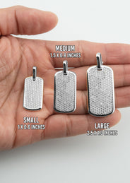 Men's VVS Lab Diamond Customizable White Gold Dog Tag Necklace Pendant