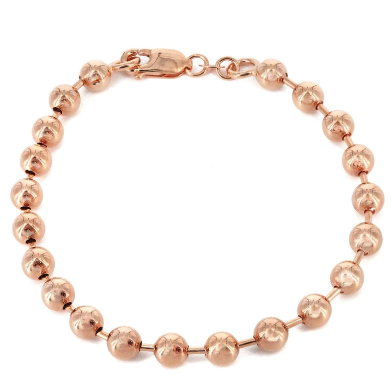 14K Rose Gold Bracelet Dog Tag Women