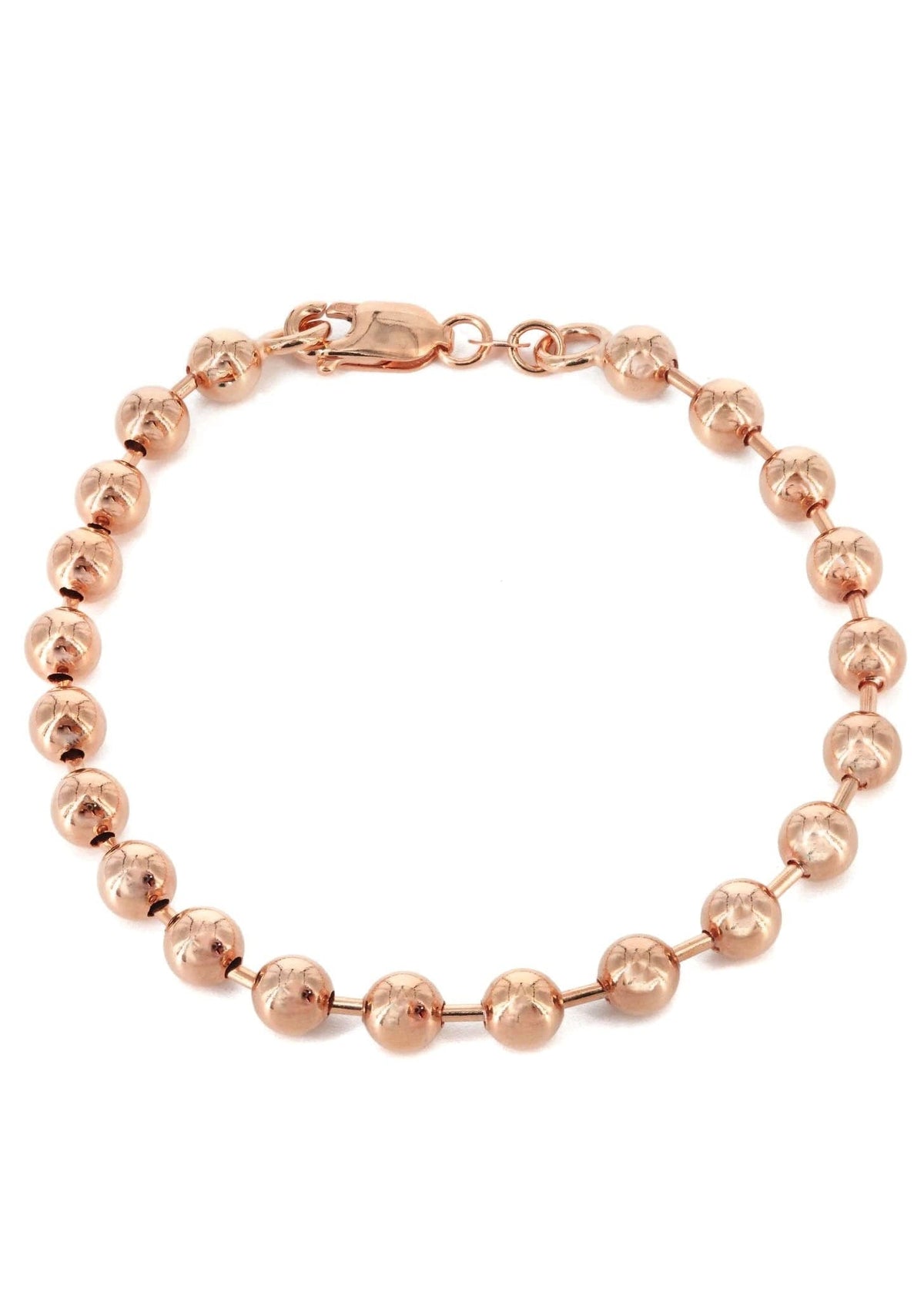 14K Rose Gold Bracelet Dog Tag Women