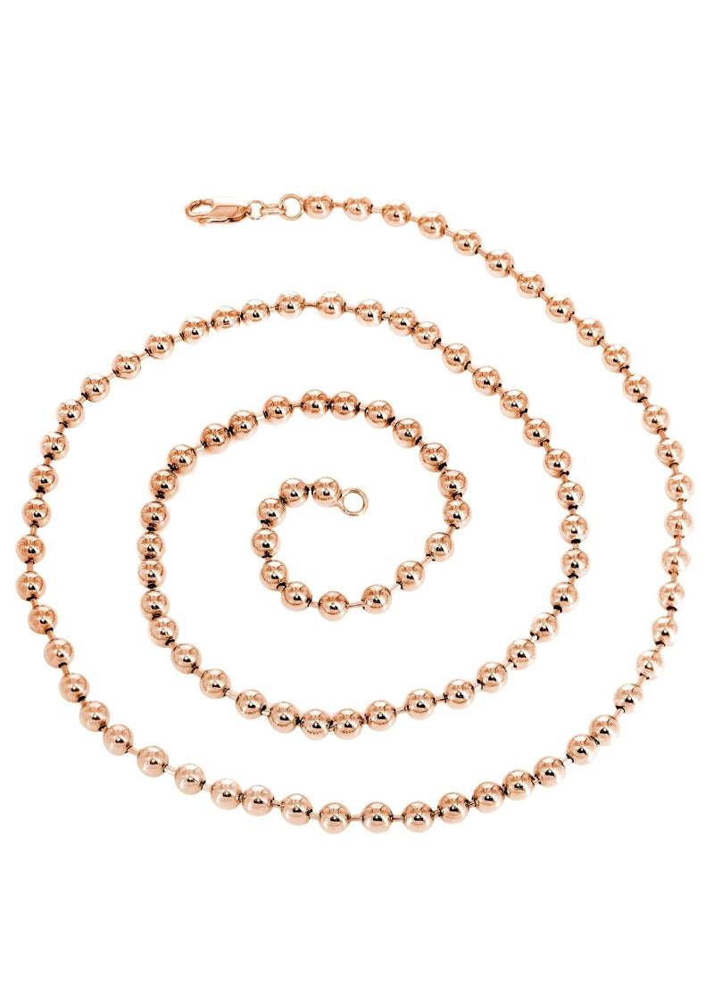 Womens 14K Rose Gold Chain - Dog Tag Chain