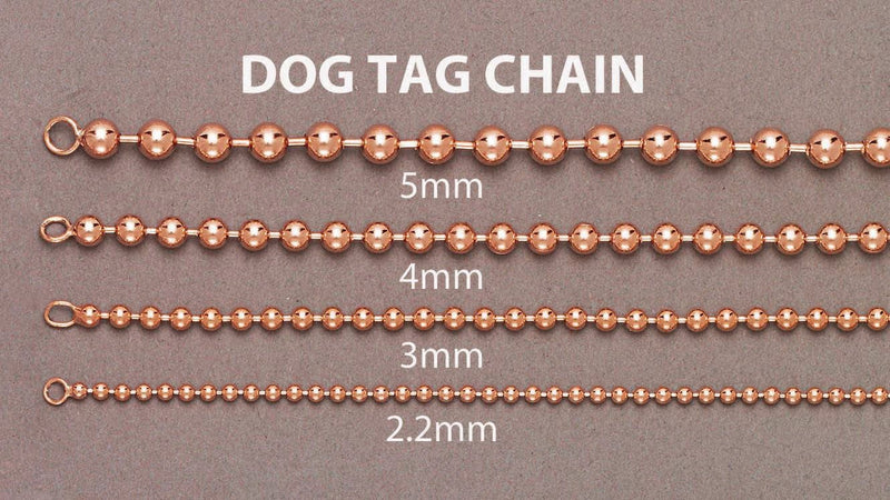 Womens 14K Rose Gold Chain - Dog Tag Chain