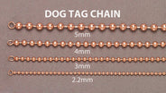 Womens 14K Rose Gold Chain - Dog Tag Chain