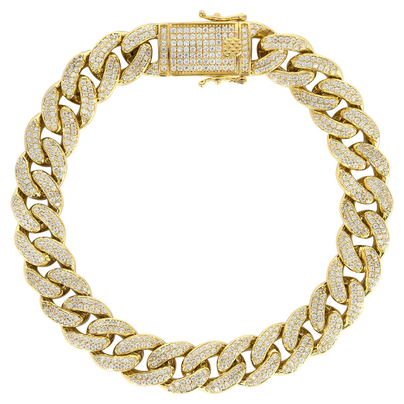 Silver Gold Ice Miami Cuban Link Bracelet