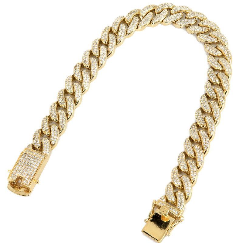 Silver Gold Ice Miami Cuban Link Bracelet