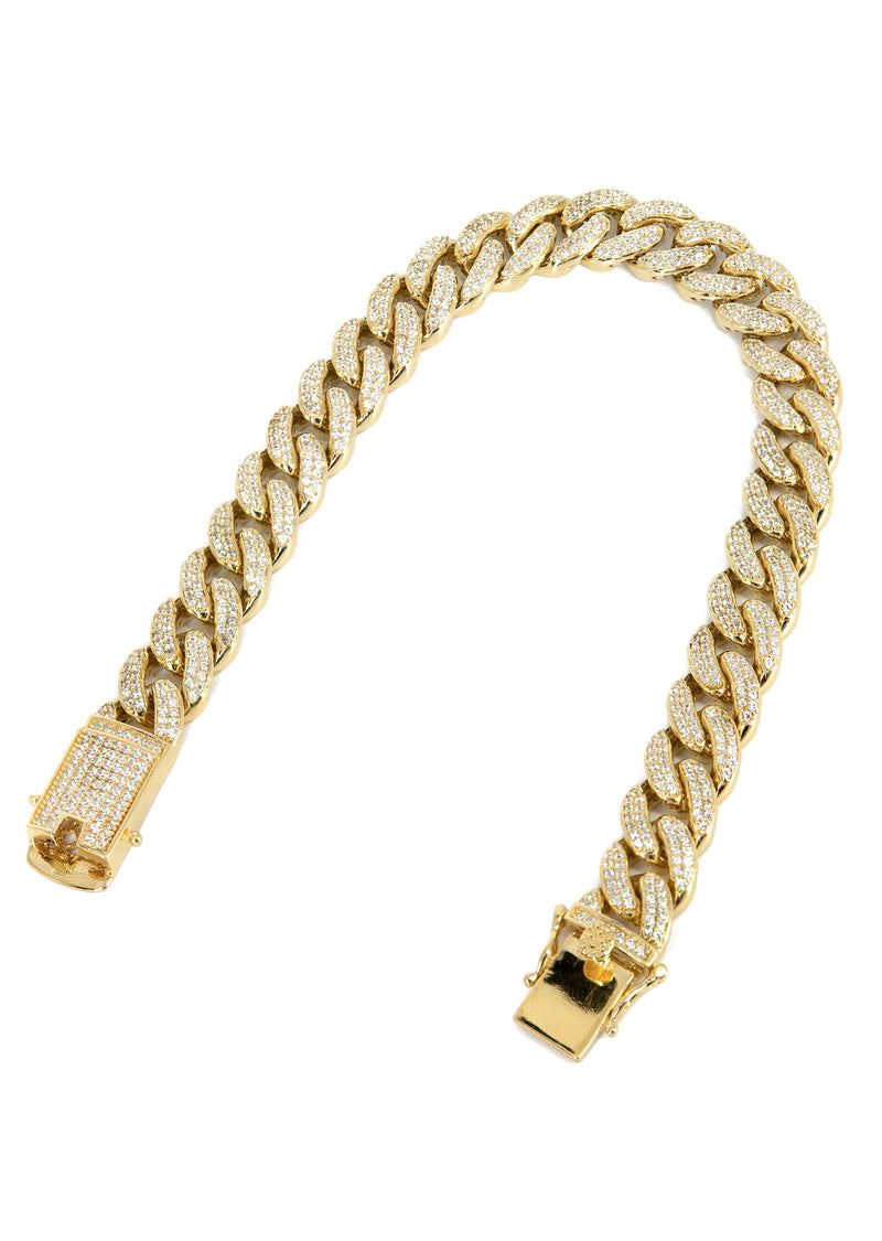 Silver Gold Ice Miami Cuban Link Bracelet