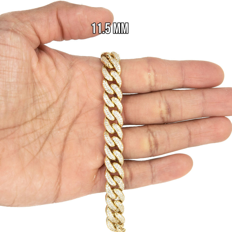 Silver Gold Ice Miami Cuban Link Bracelet