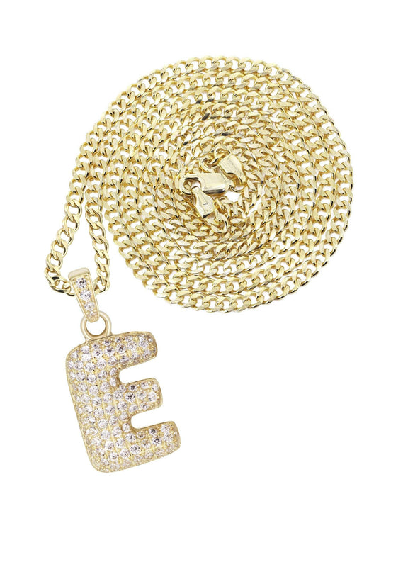 10K Yellow Gold Bubble Letter 