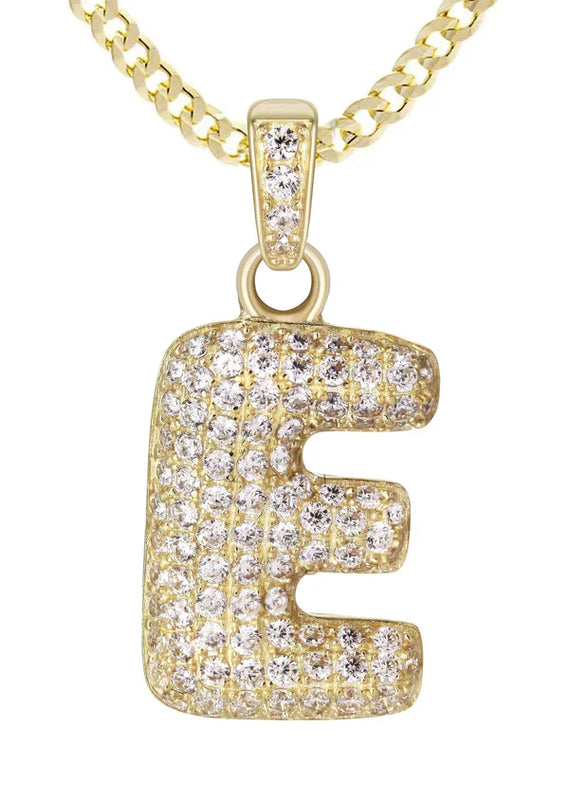 10K Yellow Gold Bubble Letter 