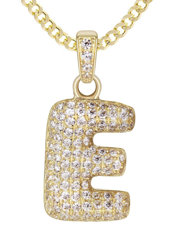 10K Yellow Gold Bubble Letter 