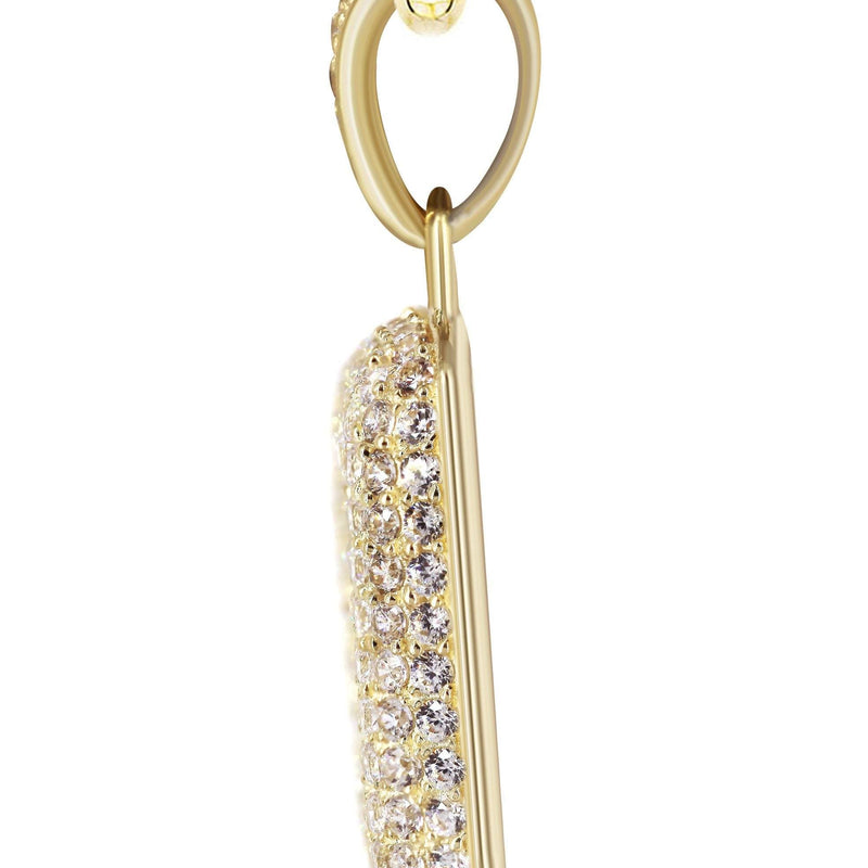 10K Yellow Gold Bubble Letter "E" CZ Necklace | Appx. 4.3 Grams