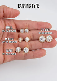 Men's Jewelry - VVS Lab Diamond Halo Stud Earrings For Men | 14K Gold