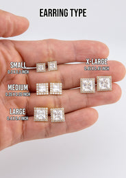 Men's Jewelry - VVS Lab Diamond Princess Stud Earrings For Men | 14K Gold