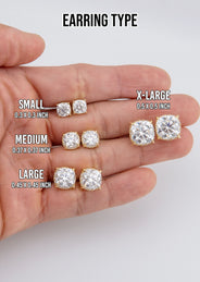 Men's Jewelry - VVS Lab Diamond Halo Stud Earrings For Men | 14K Gold