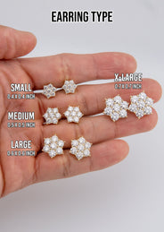 Men's Jewelry - VVS Lab Diamond Cluster Stud Earrings For Men | 14K Gold