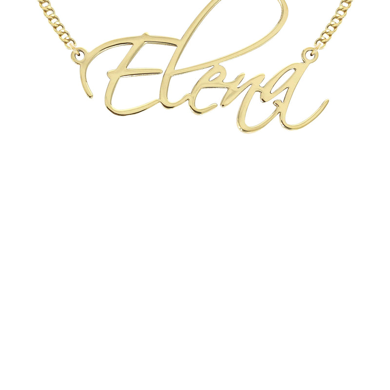 14K Gold  Plain Gold Name Plate Necklace | Style #54