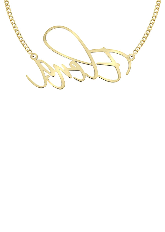 14K Gold  Plain Gold Name Plate Necklace | Style #54