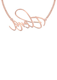 14K Gold  Plain Rose Gold Name Plate Necklace | Style #45