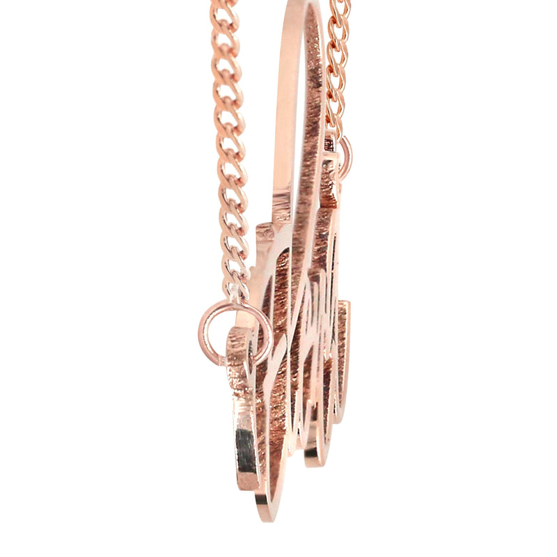 14K Gold  Plain Rose Gold Name Plate Necklace | Style #45