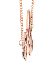 14K Gold  Plain Rose Gold Name Plate Necklace | Style #45