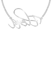 14K Gold  Plain White Gold Name Plate Necklace | Style #76