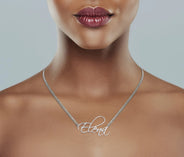 14K Gold  Plain White Gold Name Plate Necklace | Style #76