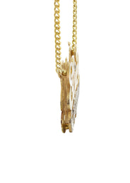 14K Gold  Two Tone Diamond Cut Name Plate Necklace | Style #50